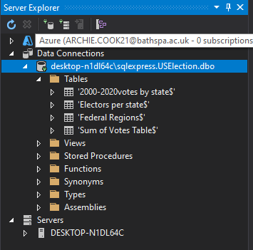 Database Loaded into VS